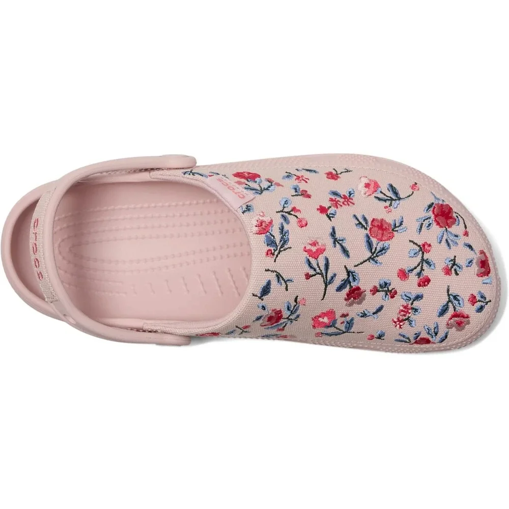 Crocs Classic Crafted Crafted Canvas Floral Cotton Candy Clog Women's Size 5